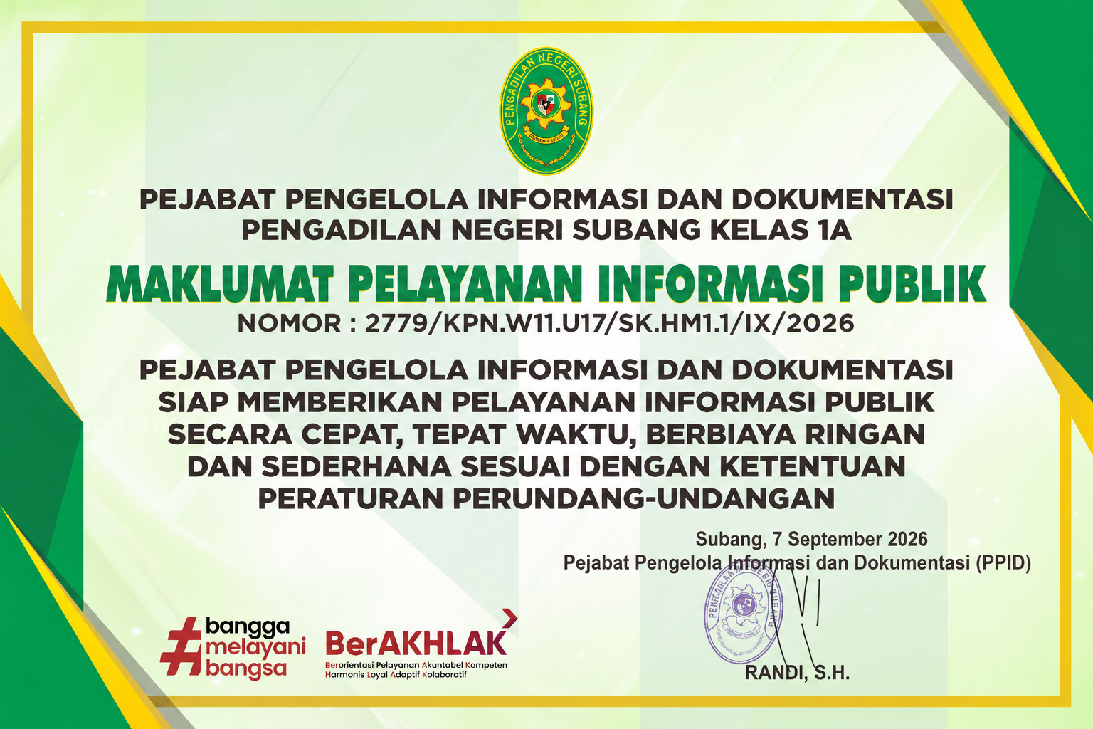 Maklumat Pelayanan Informasi