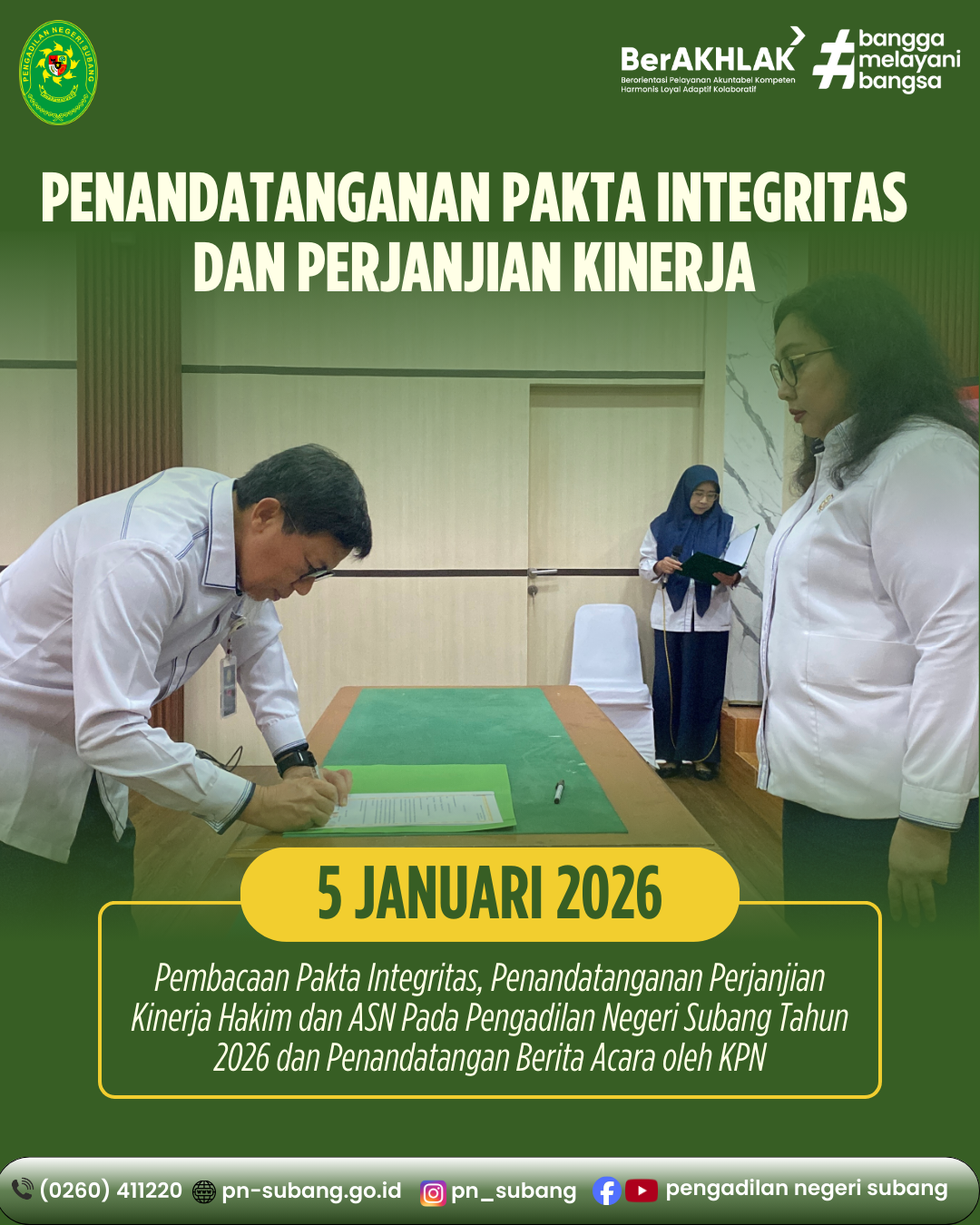 PENANDATANGANAN PAKTA INTEGRITAS DAN PERNAJIAN KINERJA