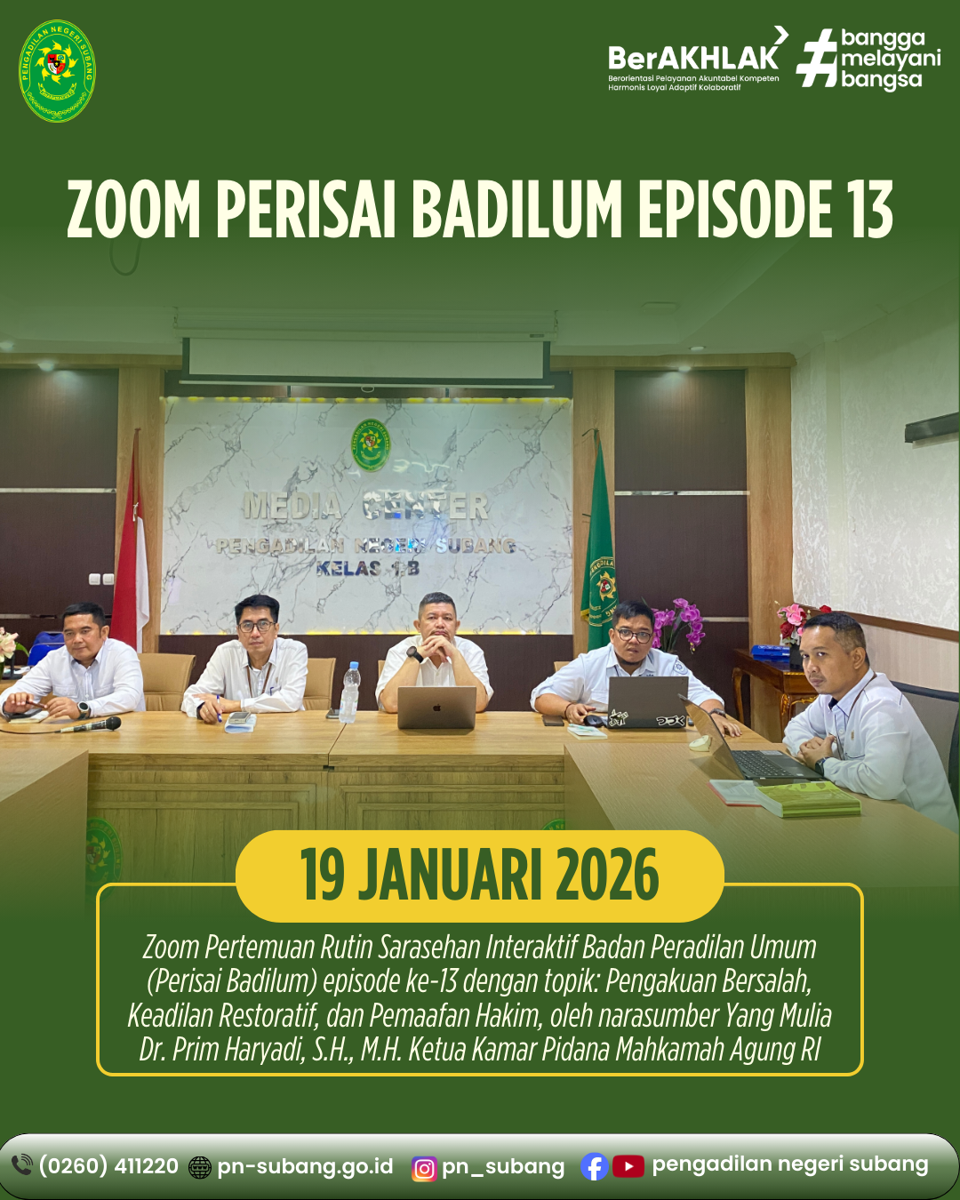 SIMAK KUPAS TUNTAS RESTORATIVE JUSTICE DALAM PERISAI BADILUM EPS. 13
