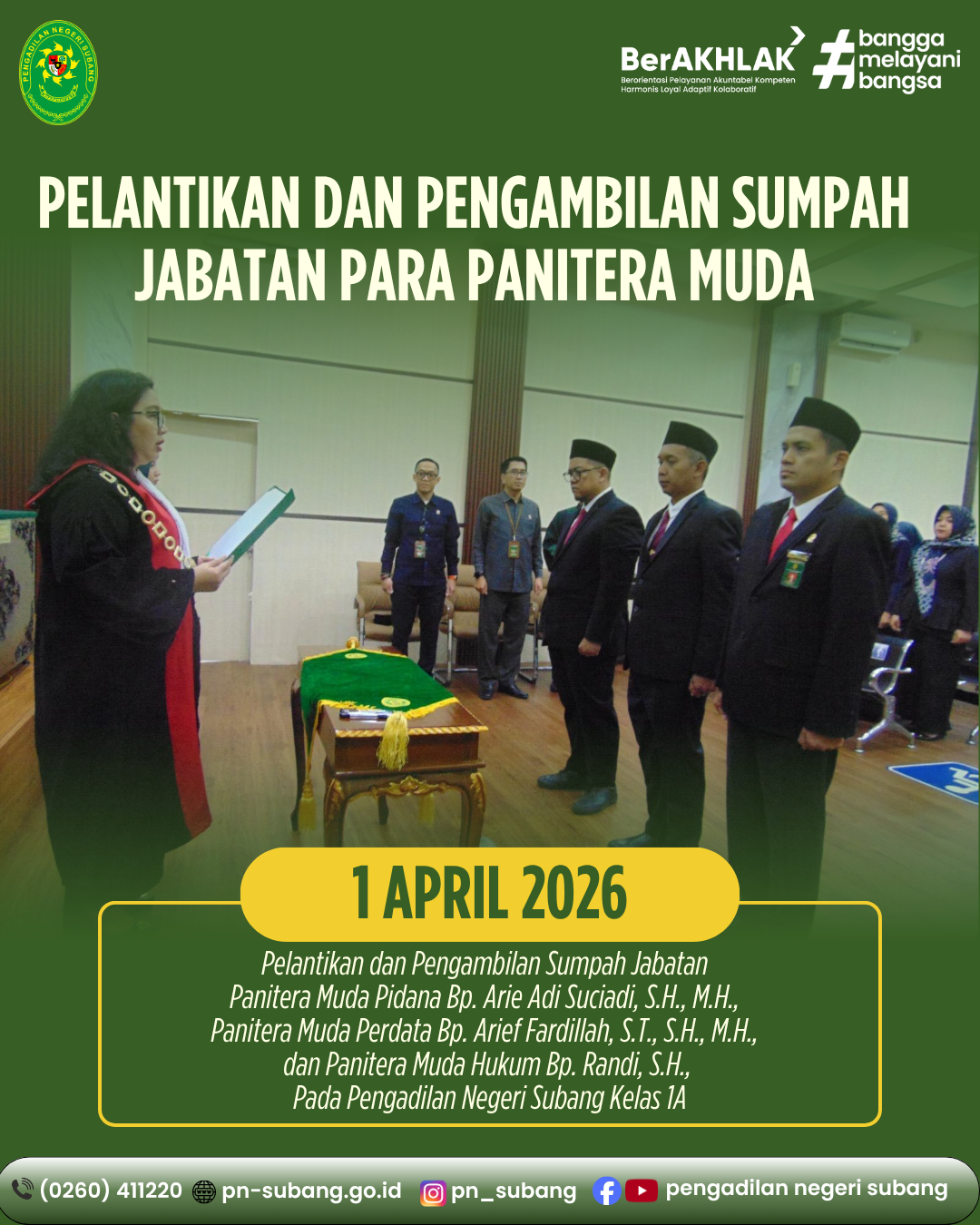 PELANTIKAN PANMUD PERDATA, PANMUD PIDANA DAN PANMUD HUKUM