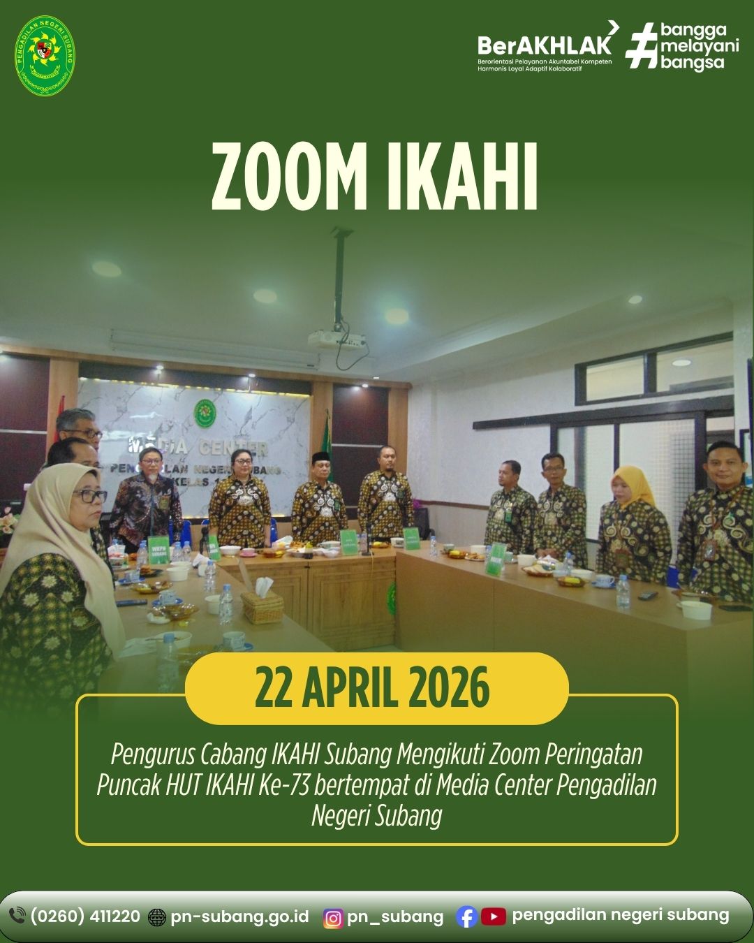 ZOOM PERINGATAN PUNCAK HUT IKAHI KE-73
