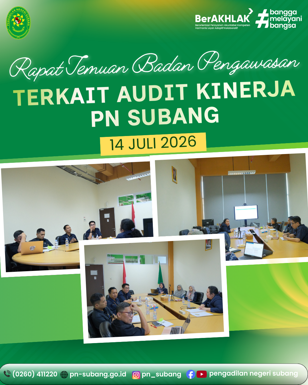 RAPAT TINDAK LANJUT TEMUAN BAWAS TERKAIT AUDIT KINERJA PADA PENGADILAN NEGERI SUBANG