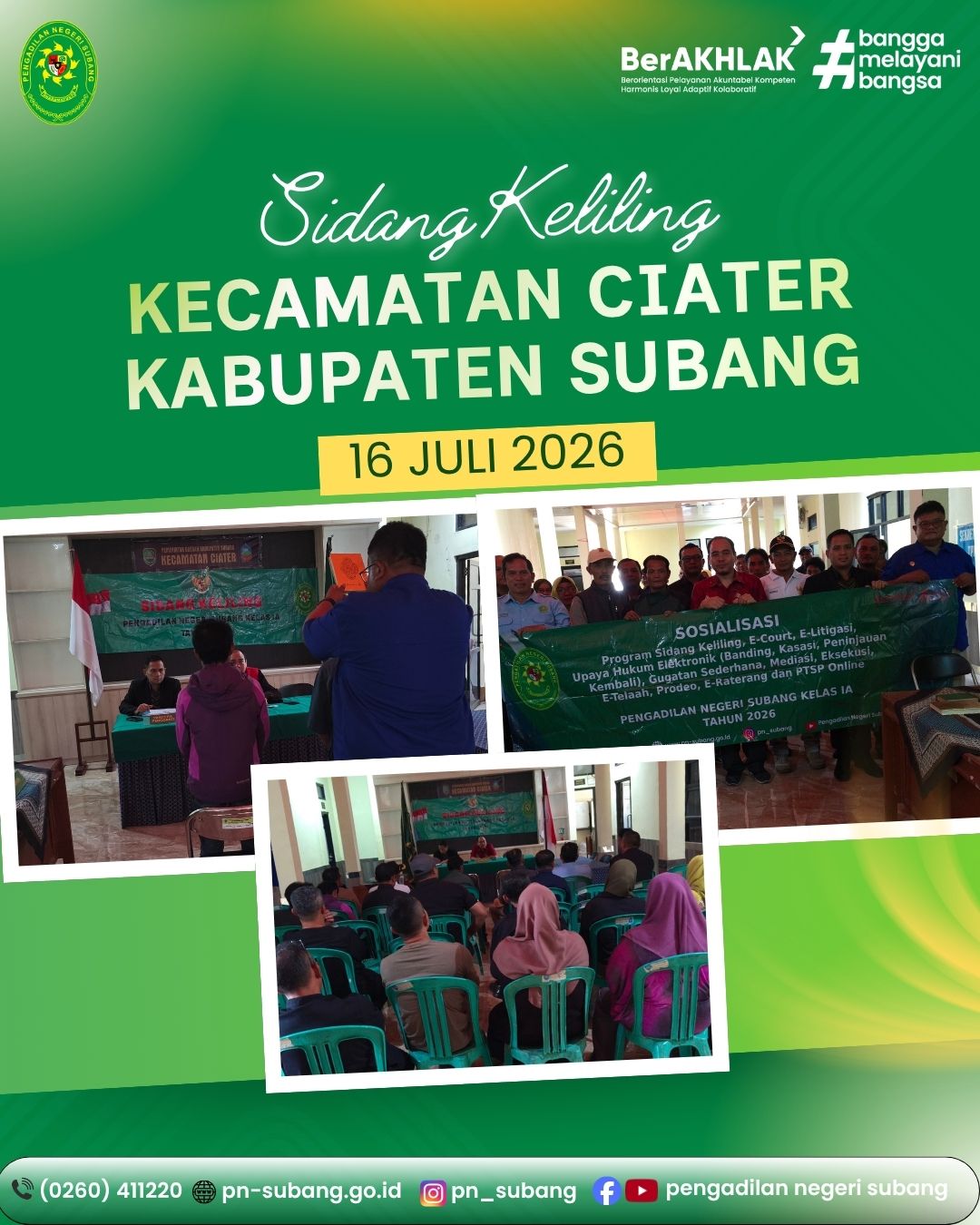 SIDANG KELILING DAN SOSIALISASI DI KANTOR KEC. CIATER SUBANG