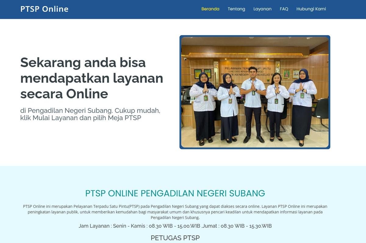 PTSP Online Pengadilan Negeri Subang