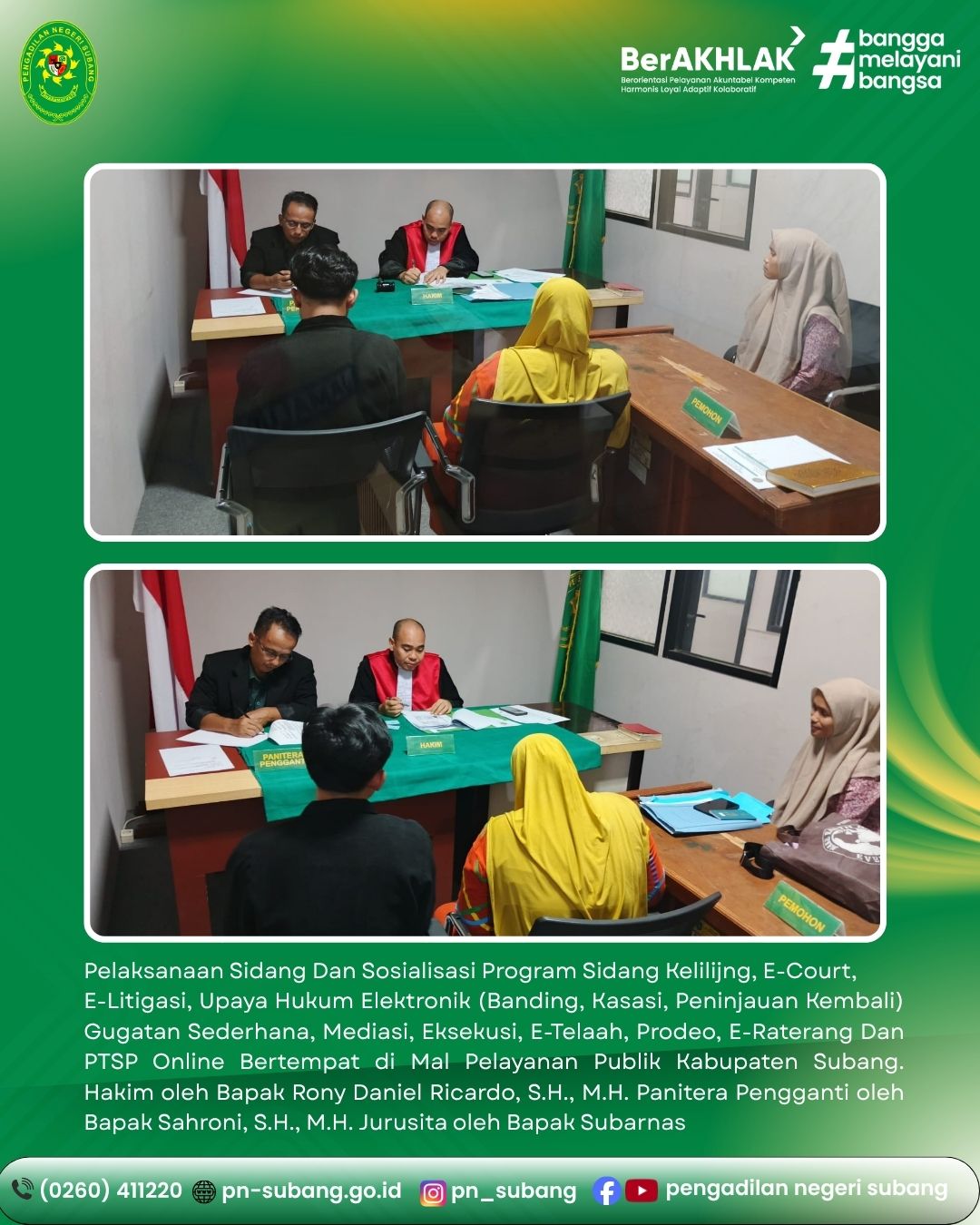 SIDANG KELILING DAN SOSIALISASI DI KANTOR MPP KAB. SUBANG