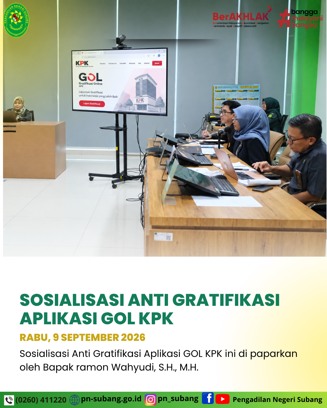 SOSIALISASI ANTI GRATIFIKASI,  APLIKASI GOL KPK